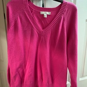 Lilly Pulitzer Bright Pink V-Neck Sweater